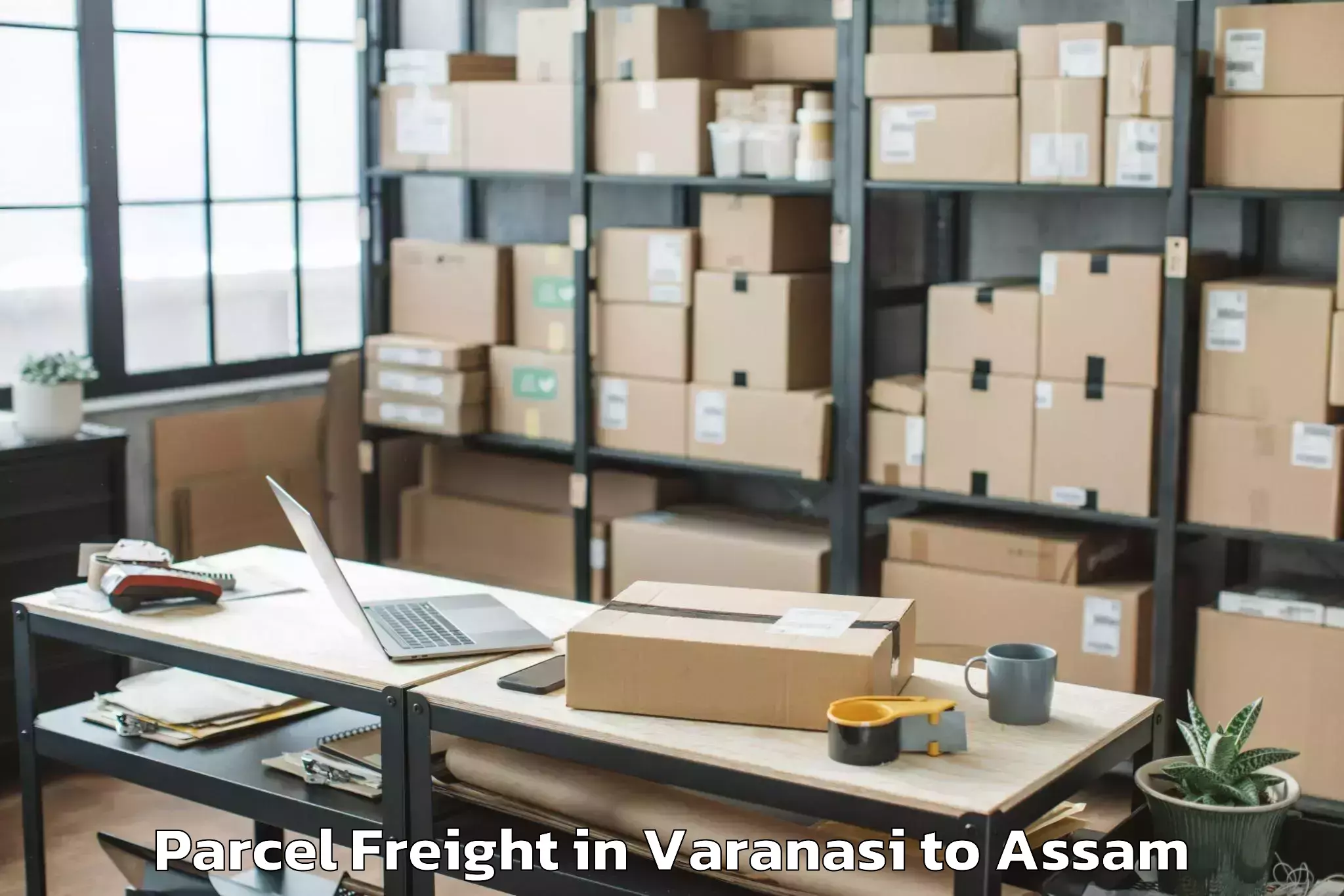 Book Your Varanasi to Marigaon Parcel Freight Today